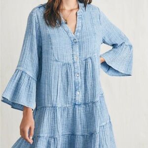 Faherty dream gauze, Kasey indigo dress, size large